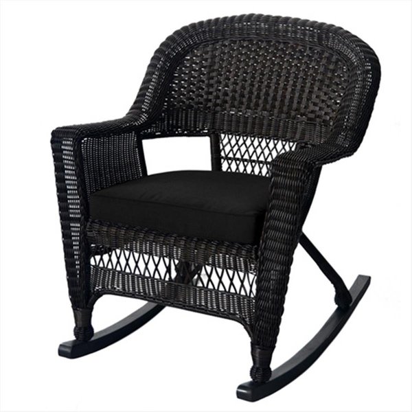 Propation W00201R-A-2-FS017 Espresso Rocker Wicker Chair With Black Cushion - Set 2 PR2435642